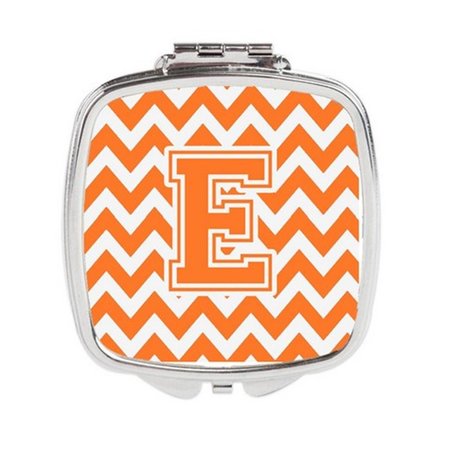 CAROLINES TREASURES Letter E Chevron Orange and White Compact Mirror CJ1046-ESCM